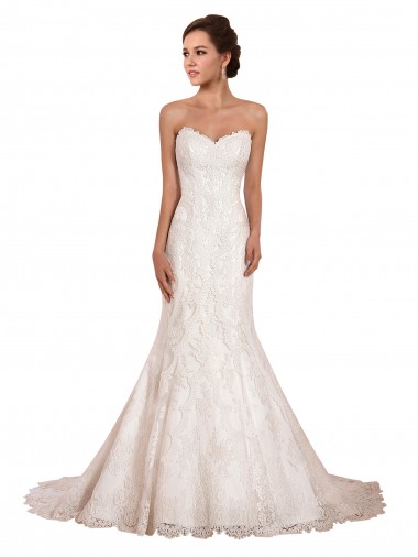 Sweetheart Neckline Sexy Mermaid Lace Wedding Dress Bristol