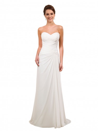 Sweetheart Neckline Chiffon Wedding Dress with Criss-Cross Ruched Bodice Bristol
