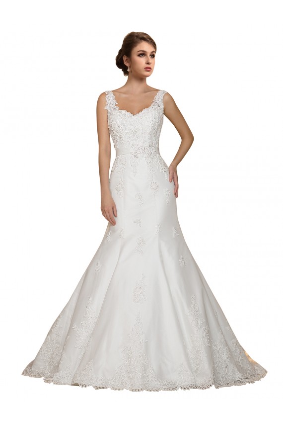 Sweethart V-Neckline Lace Wedding Dress with Shoulder Straps Bristol