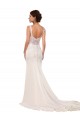 V-Neck Mermaid Crepe Wedding Dress with Lace Bodice Bristol