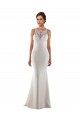 Modern High Neck Sheath Wedding Dress with Lace Bodice Bristol