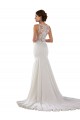 Modern High Neck Sheath Wedding Dress with Lace Bodice Bristol