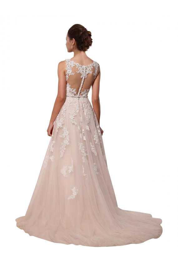 Sweetheart A-Line Tulle Wedding Dress with Lace Illusion Back Bristol