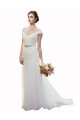 Cap Sleeves Off the Shoulder Ruched Mermaid Tulle Beach Wedding Dress Bristol