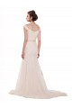 Cap Sleeves Off the Shoulder Ruched Mermaid Tulle Beach Wedding Dress Bristol