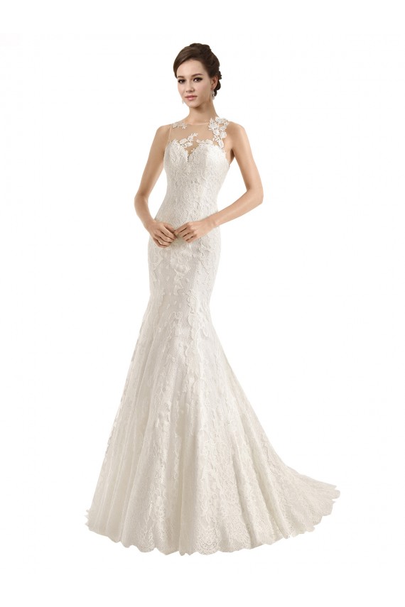 Illusion Neck Mermaid All Over Lace Wedding Dress Bristol