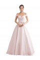 Off the Shoulder Sweetheart Ball Gown Satin Wedding Dress Bristol