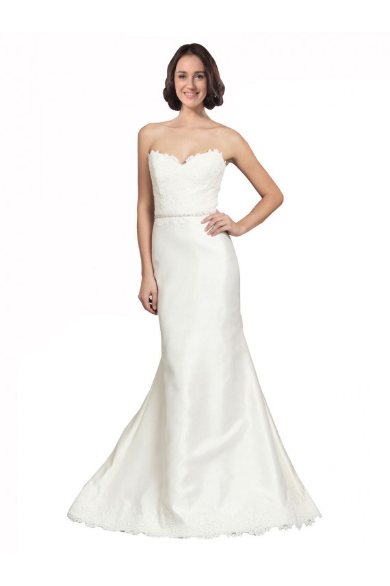 Trumpet Satin Wedding Dress with Sweetheart Lace Bodice Bristol