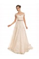 Off the Shoulder Illusion Back A-Line Lace Beach Wedding Dress Bristol