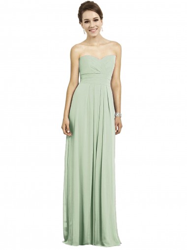Full Length Strapless Chiffon Bridesmaid Dress with Sweetheart Neckline Bristol