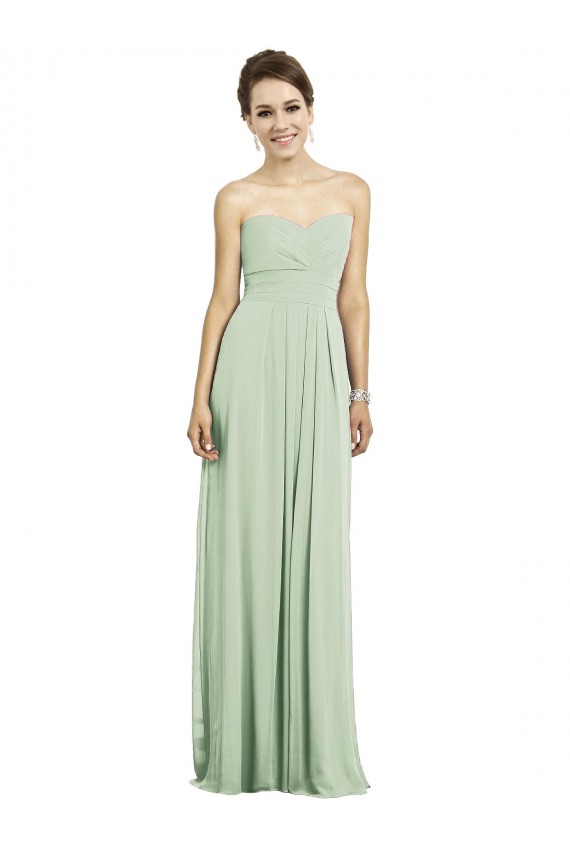 Full Length Strapless Chiffon Bridesmaid Dress with Sweetheart Neckline Bristol