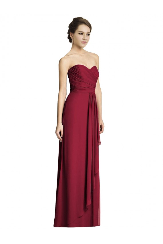 Long Strapless Chiffon Bridesmaid Dress with Side Slit Bristol