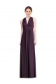 Long Chiffon V-Neck Bridesmaid Dress with Shirred Bodice Bristol