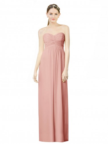 Long Chiffon Sweetheart Bridesmaid Dress with Twist Bodice Bristol