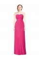 Full Length Strapless Long Chiffon Dress with Waistband Bristol