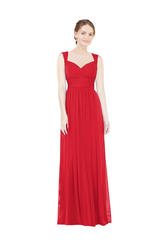Full-Length Long Chiffon Bridesmaid Dress with Side Front Slit Bristol