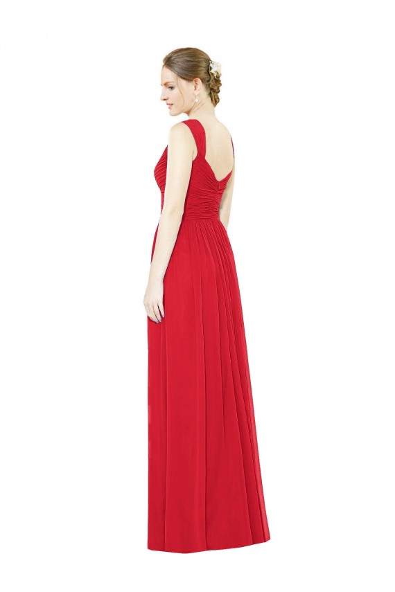 Full-Length Long Chiffon Bridesmaid Dress with Side Front Slit Bristol