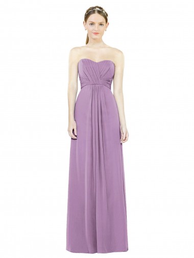 Sweetheart Neckline Strapless Chiffon Bridesmaid Dress with Wrap Pleat Bristol