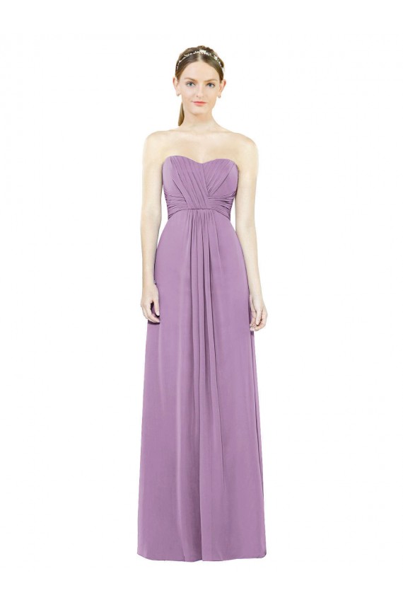 Sweetheart Neckline Strapless Chiffon Bridesmaid Dress with Wrap Pleat Bristol