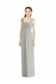 Full Length Lux Chiffon Dress with Draped Bodice And Shirred Straps Bristol