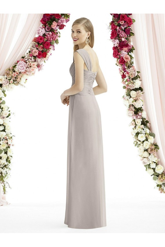 Full Length Lux Chiffon Dress with Draped Bodice And Shirred Straps Bristol
