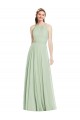 Open Back Halter Chiffon Bridesmaid Dress with Flowy Bow Bristol