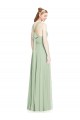 Open Back Halter Chiffon Bridesmaid Dress with Flowy Bow Bristol