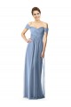 Off the Shoulder Chiffon Bridesmaid Dress with Draped Bodice Bristol