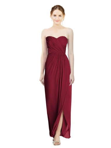 Strapless Sweetheart Long Chiffon Bridesmaid Dress Bristol