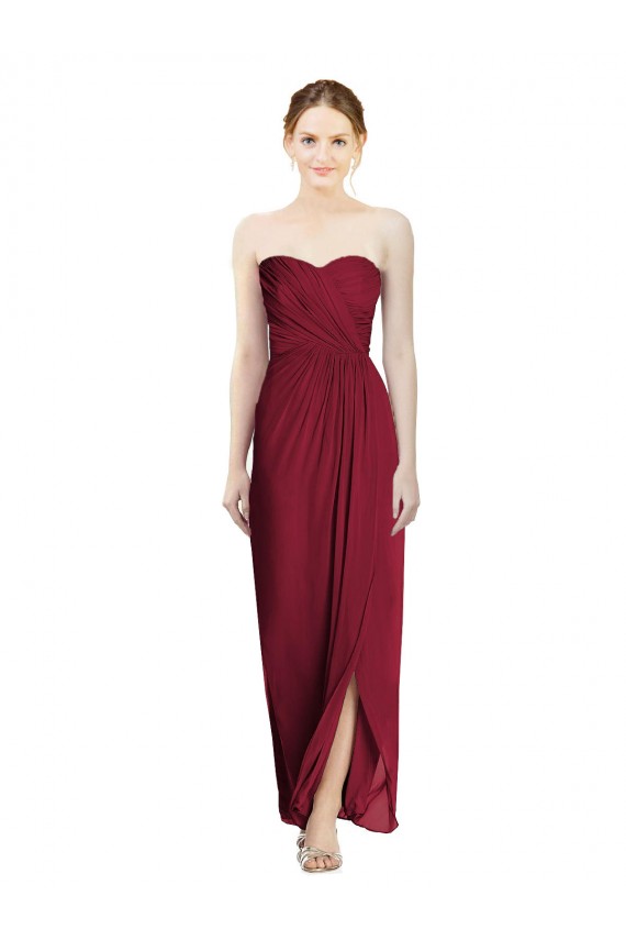 Strapless Sweetheart Long Chiffon Bridesmaid Dress Bristol