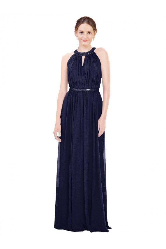Vintage Full-Length Sleeveless Chiffon Bridesmaid Dress  Bristol
