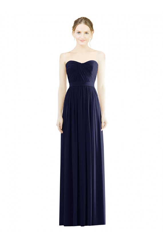Low Back Draped Strapless Chiffon Formal Bridesmaid Dress  Bristol