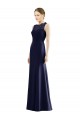 Lace Bodice Open Back Trumpet Chiffon Bridesmaid Dress with Bow Belt Bristol