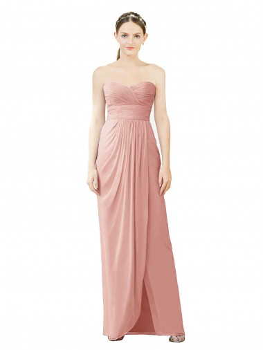 Strapless Sweetheart Long Chiffon Wrap Bridesmaid Dress Bristol