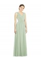 Natural Waist V-Neck Draped Chiffon Bridesmaid Dress Bristol