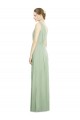 Natural Waist V-Neck Draped Chiffon Bridesmaid Dress Bristol
