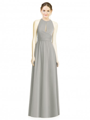 Draped Keyhole Long Chiffon Bridesmaid Dress Bristol