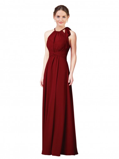 Luxe Chiffon Bridesmaid Dress with Open Slit In the Back Bristol