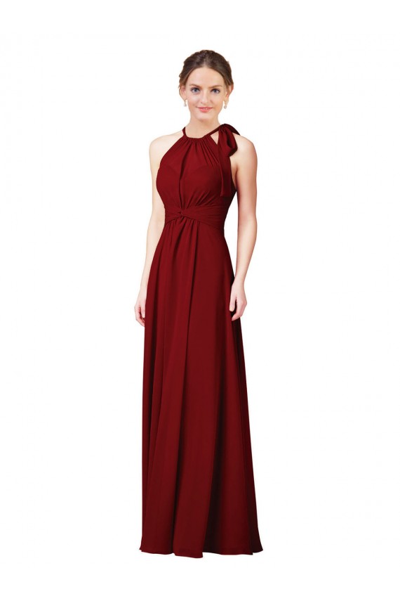 Luxe Chiffon Bridesmaid Dress with Open Slit In the Back Bristol