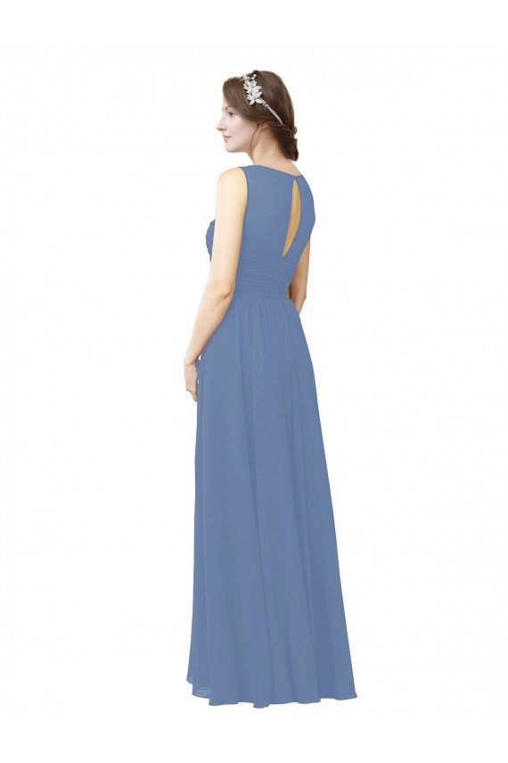 Luxe Chiffon Bridesmaid Dress with Illusion and Sweetheart Neckline Bristol