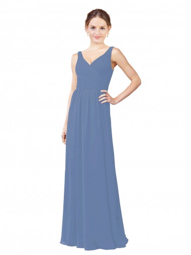 Draped V-Neck Luxe Chiffon Bridesmaid Dress Bristol