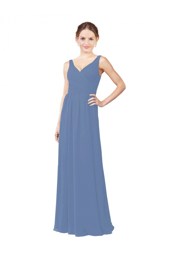 Draped V-Neck Luxe Chiffon Bridesmaid Dress Bristol