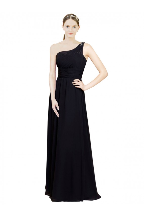 Sweetheart Chiffon Bridesmaid Dress with Beaded One Shoulder Strap Bristol