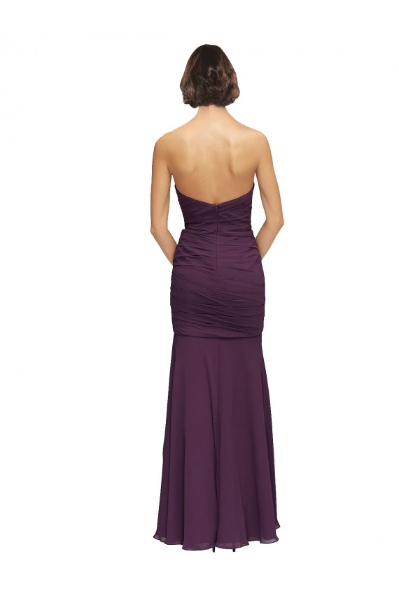 Full Length Chiffon Bridesmaid Dress with Sweetheart Neckline and Ruffles Bristol
