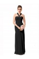 Long Halter Chiffon Bridesmaid Dress with Dropped Waist Bristol