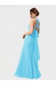 Long Halter Chiffon Bridesmaid Dress with Dropped Waist Bristol