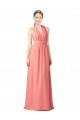 Shirred Bodice Full Length Long Chiffon Bridesmaid Dress Bristol