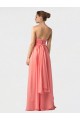 Shirred Bodice Full Length Long Chiffon Bridesmaid Dress Bristol