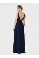 Long Chiffon Bridesmaid Dress with Shirred Bodice and V-Neckline Bristol