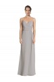 Long Chiffon A-Line Bridesmaid Dress with Criss-Cross Draped Bodice Bristol